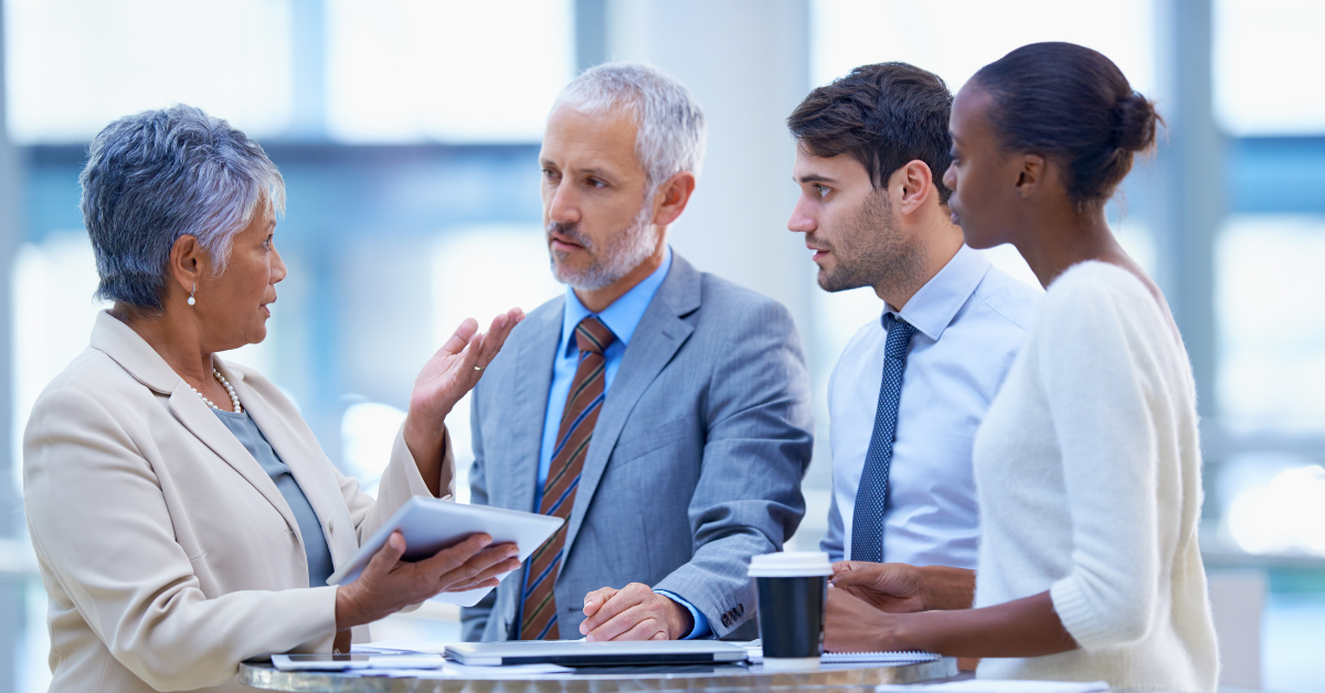 a team discussing real time insights